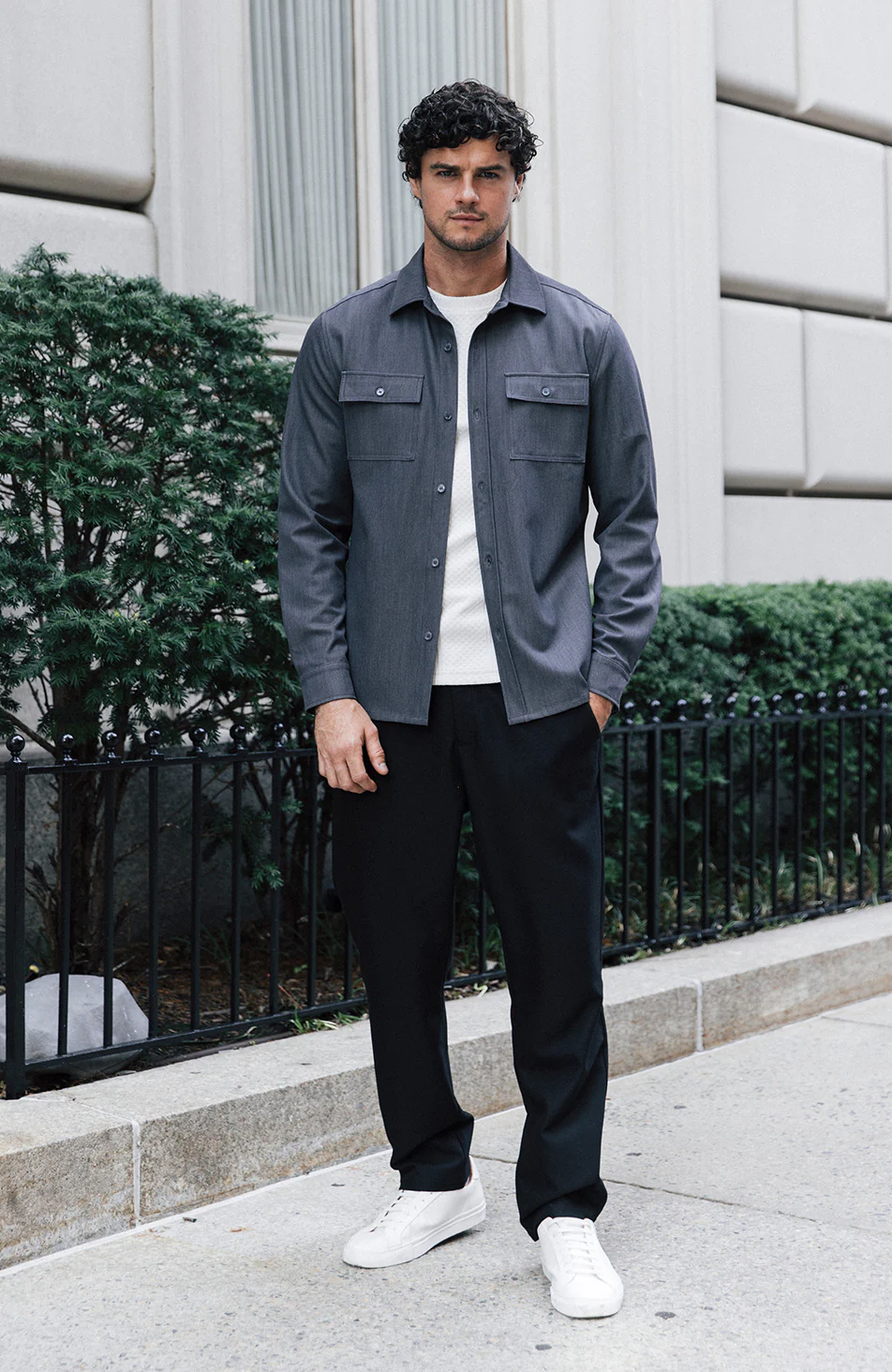 Arlington Slim Overshirt in Slate - Image 2