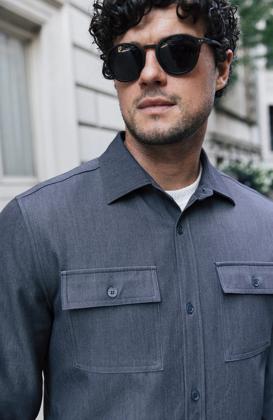 Arlington Slim Overshirt in Slate - Image 3