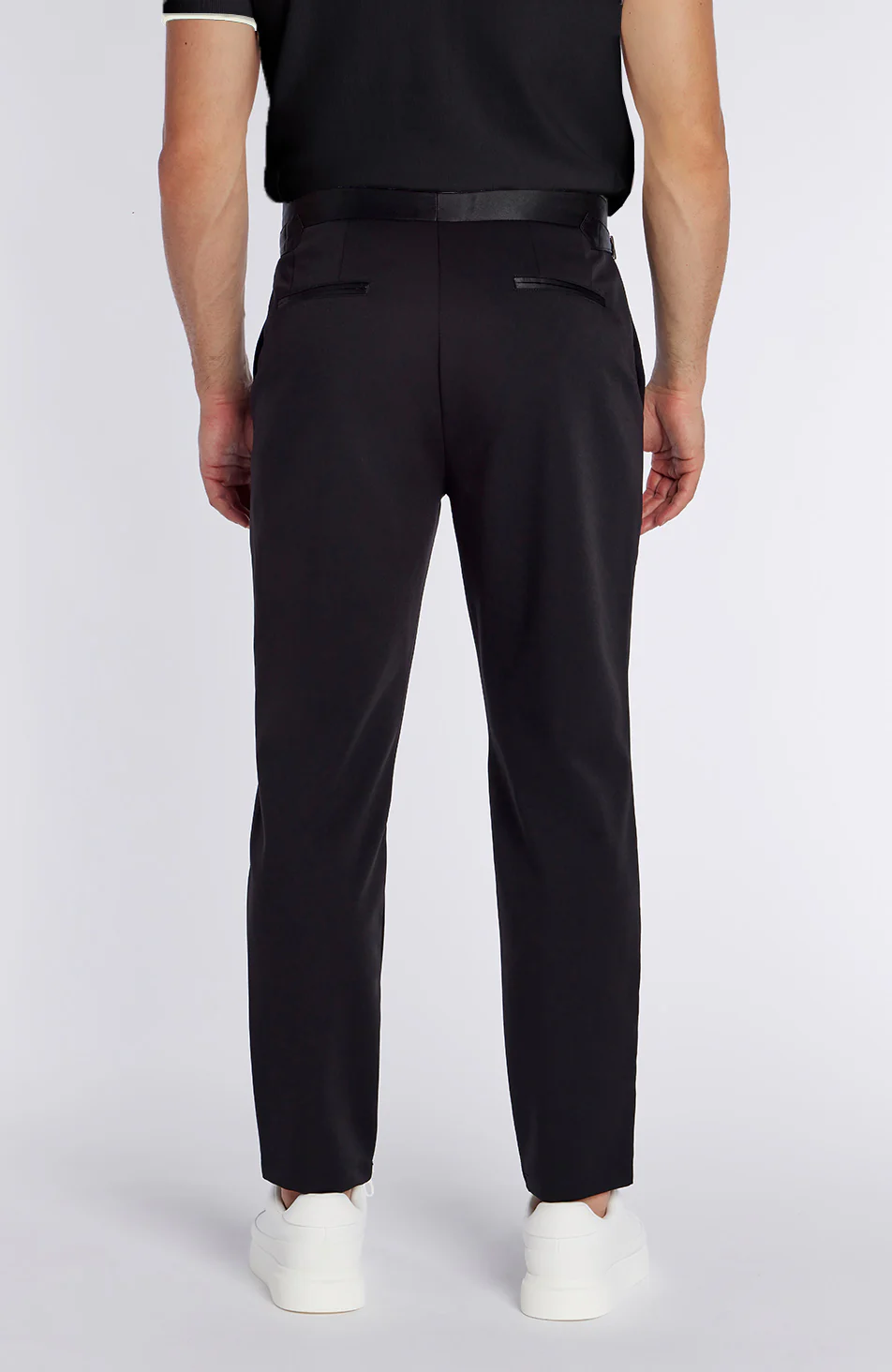 Blanton Slim Tux Chino Trousers in Black - Image 6