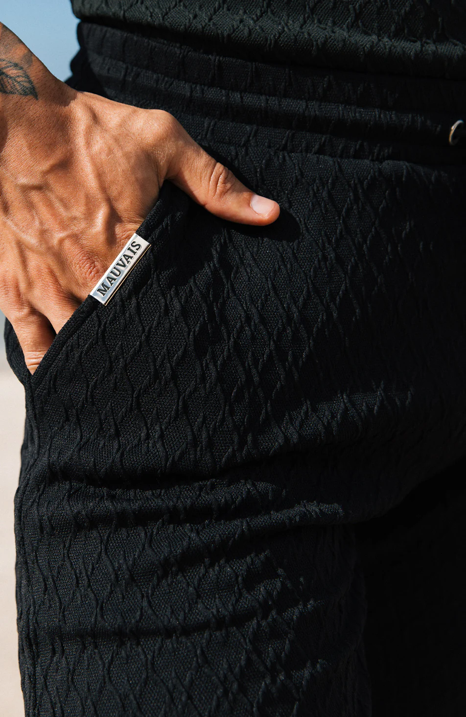 Cannes Knit Shorts in Black - Image 3