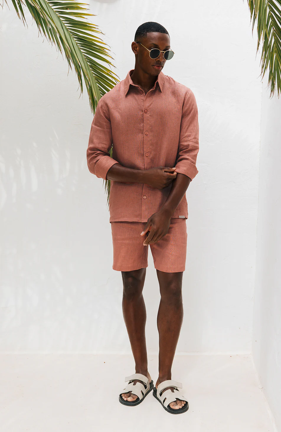 Nammos Pure Linen Tailored Shorts in Canyon - Image 2