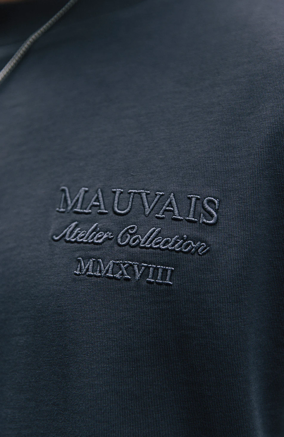Nozomi Oversized Embroidery Tee in Slate - Image 3