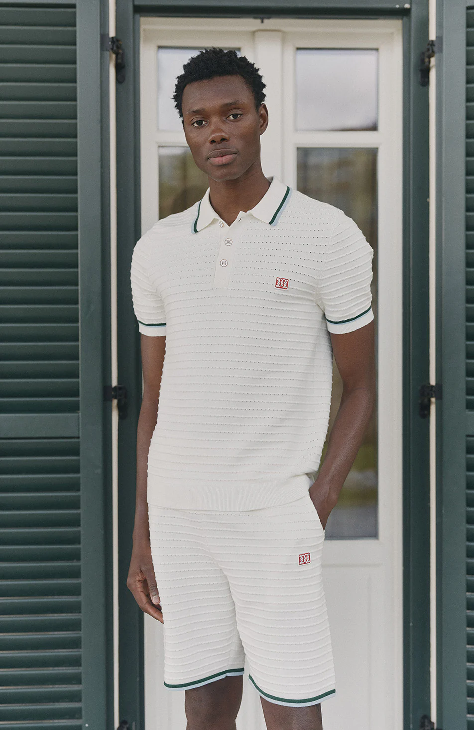 Riviera Knit Rib Short in White - Image 4