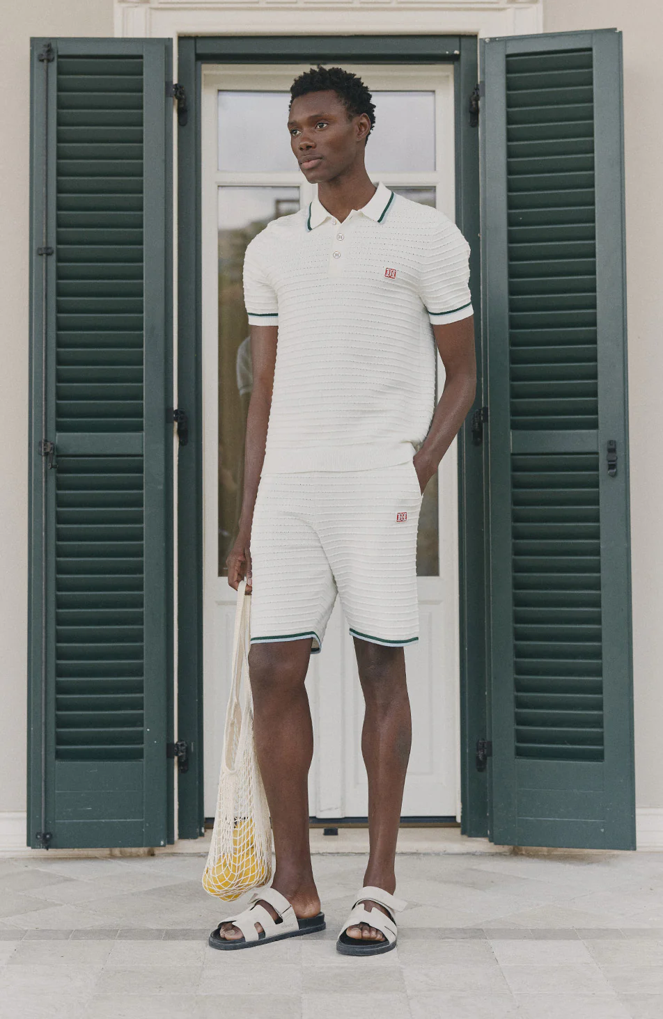 Riviera Knit Rib Short in White - Image 5