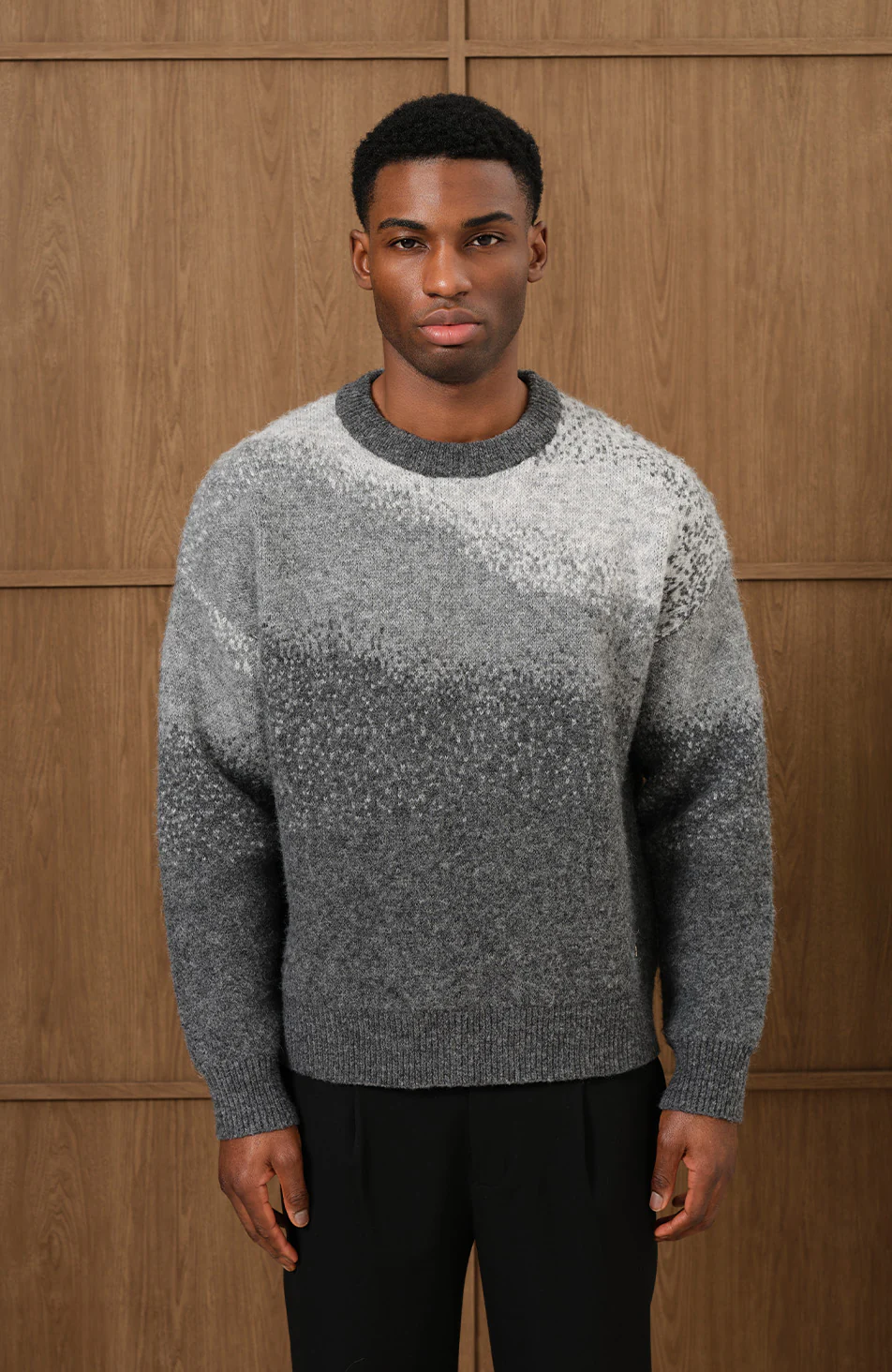 Salvador Ombre Oversized Knit Sweater in Grey - Image 3