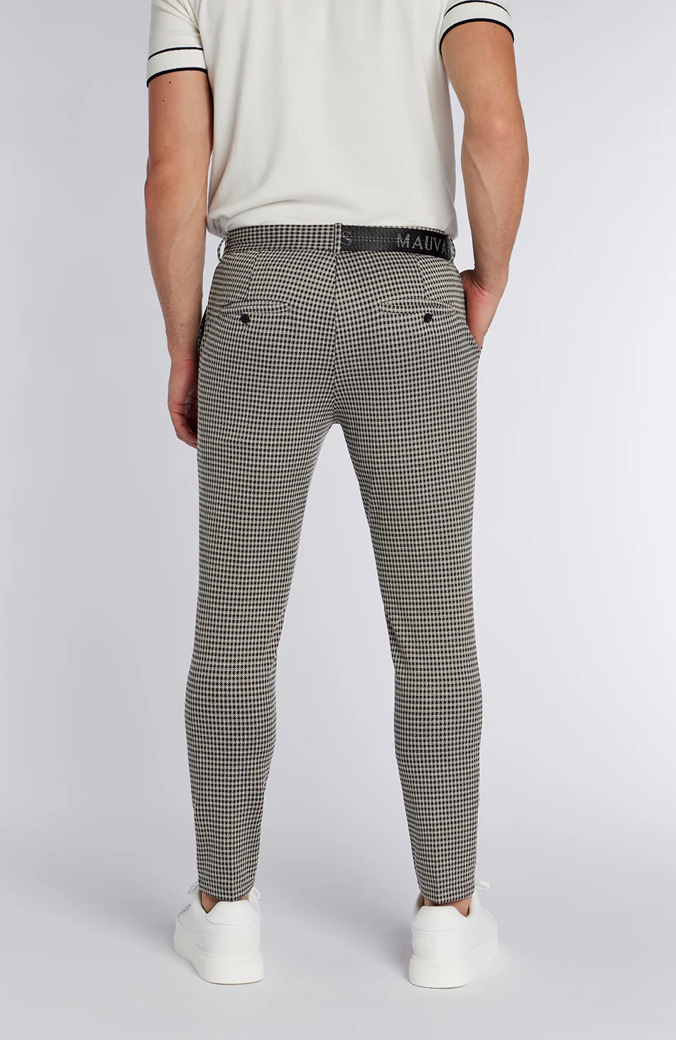 Signature Check Trousers with Half Belt - Image 6
