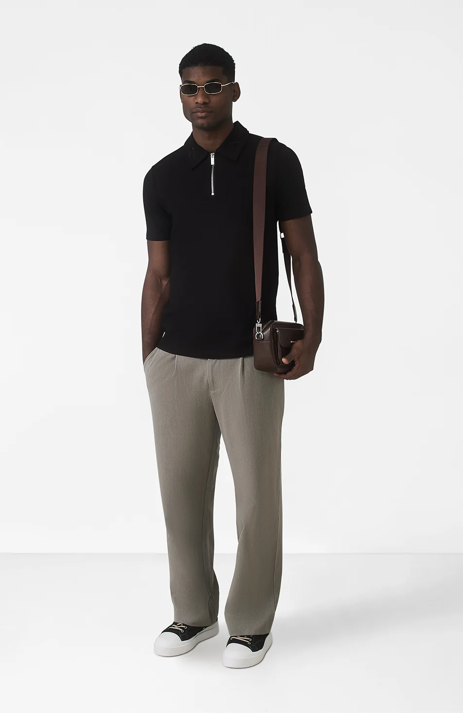 Signature Embroidery Logo Polo in Black - Image 2
