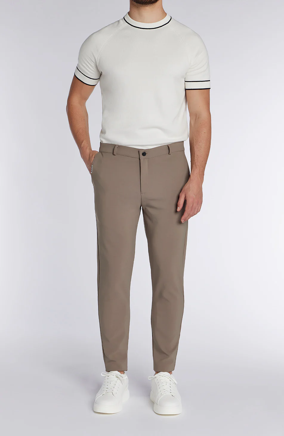 Signature Hybrid Trousers in Taupe - Image 3