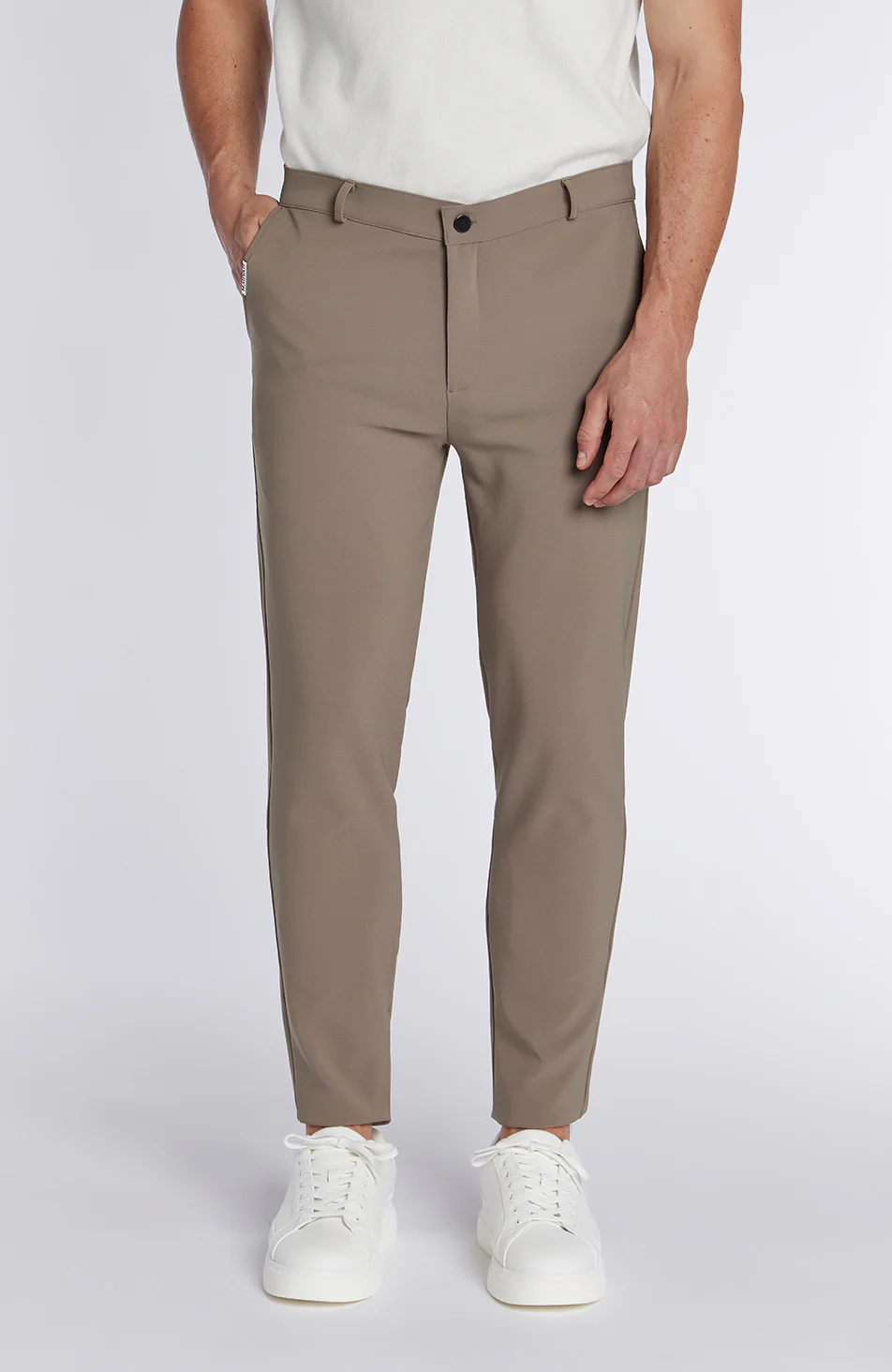 Signature Hybrid Trousers in Taupe - Image 4