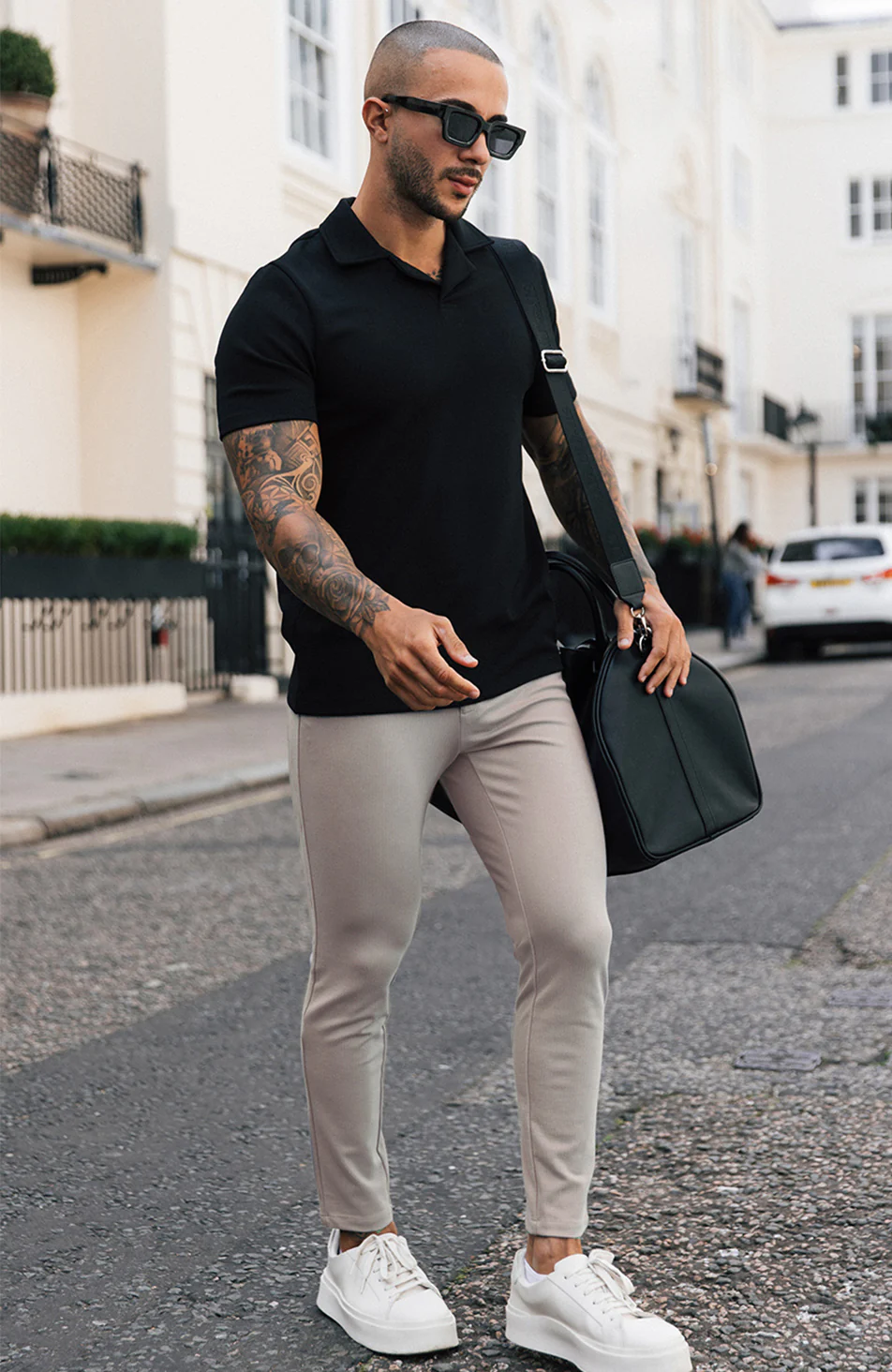 Signature Trousers with Half Belt in Monaco Beige - Image 5