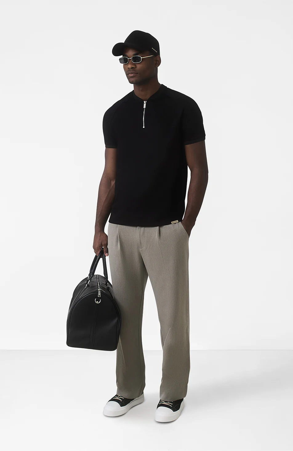 Signature Zip Tee in Black - Image 2
