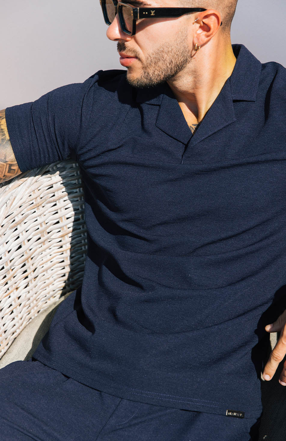Sorrento Revere Polo in Dark Navy - Image 4